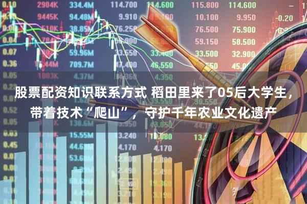 股票配资知识联系方式 稻田里来了05后大学生，带着技术“爬山”，守护千年农业文化遗产